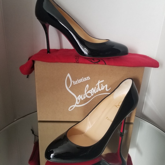 Christian Louboutin Black Patent Leather Heels 42 - Picture 1 of 8